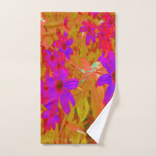 Farbenfrohe Ultra-Violet-, Magenta- und Rote Wildb Handtuch