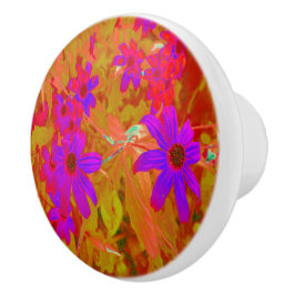 Farbenfrohe Ultra-Violet-, Magenta- und Rote Wildb Keramikknauf