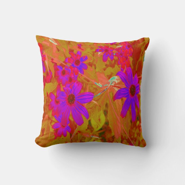 Farbenfrohe Ultra-Violet-, Magenta- und Rote Wildb Kissen (Vorderseite)