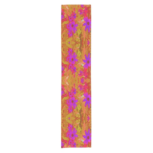 Farbenfrohe Ultra-Violet-, Magenta- und Rote Wildb Kurzer Tischläufer (Vorderseite)