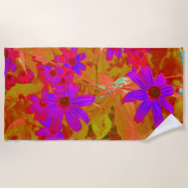 Farbenfrohe Ultra-Violet-, Magenta- und Rote Wildb Strandtuch