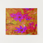 Farbenfrohe Ultra-Violet-, Magenta- und Rote Wildb Wandteppich (Vorderseite (Horizontal))