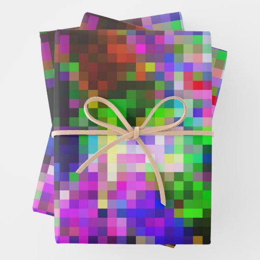 Farbenfrohe Umhüllungspapier mit Mosaikmuster 2 Geschenkpapier Set (Beispiel)
