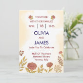 Farbenfrohe und blumengeschmückte Einladungen (Stehend Vorderseite)