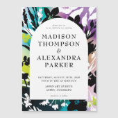 Farbenfrohe und einzigartige Blumenzettel Magneteinladung (Vorderseite)