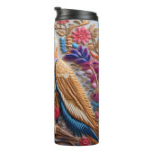 Farbenfrohe und exotische 3D-Falke Thermosbecher (Nach rechts gedreht)