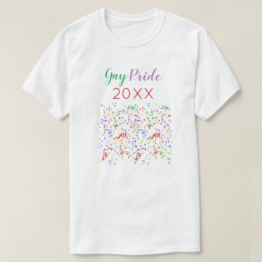 Farbenfrohe und festliche Gay Pride T - Shirt (Design vorne)