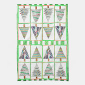 Farbenfrohe und festliche Weihnachtsbaume Küchentü Geschirrtuch (Vertikal)