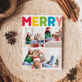 Farbenfrohe und fröhliche Jahr in Überprüfung Vert Feiertagskarte