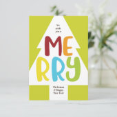 Farbenfrohe und fröhliche Weihnachtskarte. Karte (Stehend Vorderseite)