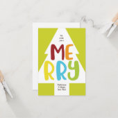 Farbenfrohe und fröhliche Weihnachtskarte. Karte (Vorderseite/Rückseite Beispiel)