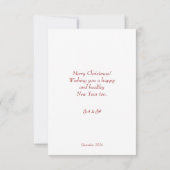 Farbenfrohe und fröhliche Weihnachtskarte. Karte (Rückseite)