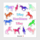 Farbenfrohe und Funkelnd Einhorn Vinyl Stickers Aufkleber (Blatt)