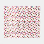 Farbenfrohe und geschmackvolle Donuts und Herz Fleecedecke (Vorderseite (Horizontal))