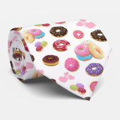 Farbenfrohe und geschmackvolle Donuts und Herz Krawatte (Gerollt)