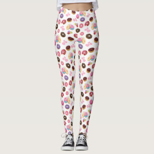 Farbenfrohe und geschmackvolle Donuts und Herz Leggings