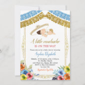 Farbenfrohe und goldene Charro Lasst uns Fiesta ei Einladung (Vorderseite)