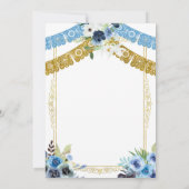 Farbenfrohe und goldene Charro Lasst uns Fiesta ei Einladung (Rückseite)