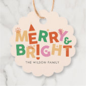 Farbenfrohe und helle Familie Geschenkanhänger (Rückseite)