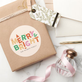 Farbenfrohe und helle Familie Runder Aufkleber