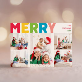 Farbenfrohe und helle Freude im Jahr der Überprüfu Feiertagskarte