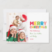 Farbenfrohe und helle frohe Weihnachten Ein Foto (Vorderseite)