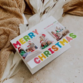 Farbenfrohe und helle frohe Weihnachten Falten 3 F