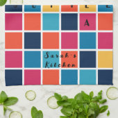 Farbenfrohe und helle Kreuzworträtsel Geschirrtuch (Gefaltet)