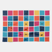 Farbenfrohe und helle Kreuzworträtsel Geschirrtuch (Horizontal)