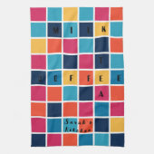 Farbenfrohe und helle Kreuzworträtsel Geschirrtuch (Vertikal)