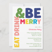 Farbenfrohe und helle Speisen Drink und fröhliches Einladung (Vorderseite)