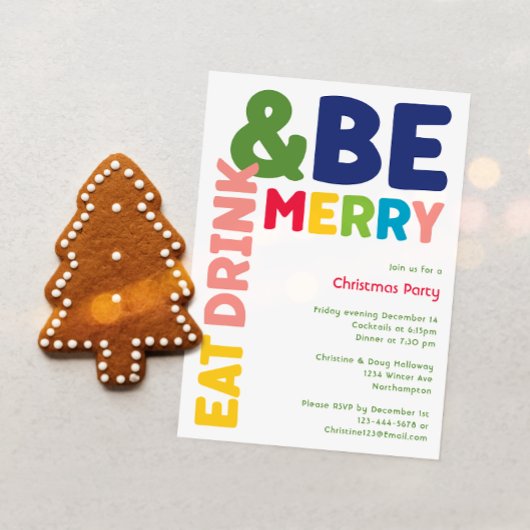 Farbenfrohe und helle Speisen Drink und fröhliches Einladung