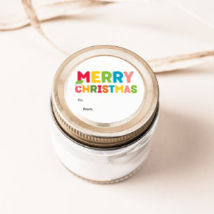 Farbenfrohe und helle Weihnachten bis Runder Aufkleber