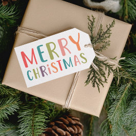 Farbenfrohe und helle Weihnachtsfamilie Geschenkanhänger