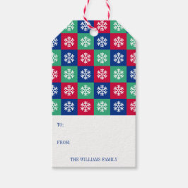 Farbenfrohe und helle Weihnachtsgeschenke Geschenkanhänger