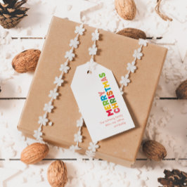 Farbenfrohe und helle Weihnachtsgeschenke Geschenkanhänger