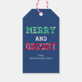 Farbenfrohe und helle Weihnachtsgeschenke Geschenkanhänger