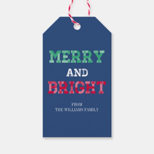 Farbenfrohe und helle Weihnachtsgeschenke Geschenkanhänger (Vorderseite)