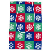 Farbenfrohe und helle Weihnachtsgeschenke Mittlere Geschenktüte (Rückseite)