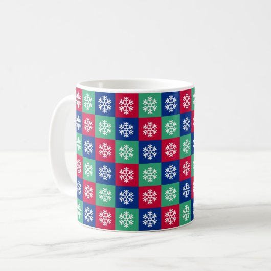 Farbenfrohe und helle Weihnachtskaffee-Tasse Kaffeetasse (Vorderseite Links)
