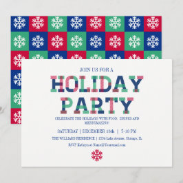 Farbenfrohe und helle Weihnachtskarte Einladung