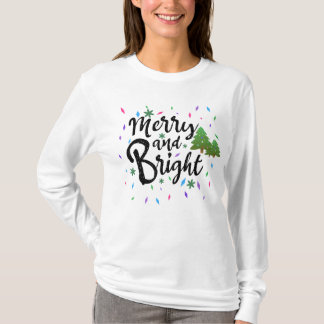 Farbenfrohe und helle Weihnachtstypografie T-Shirt