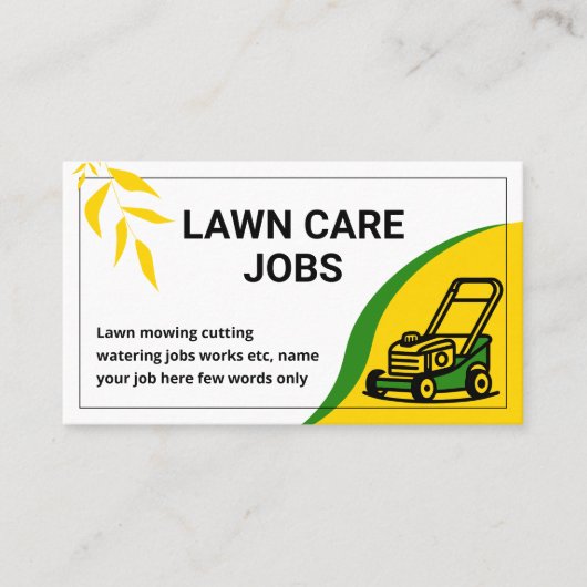 Farbenfrohe und informative Rasenpflege Visitenkarte (Vorderseite)