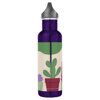 Farbenfrohe und kaktusartige Sukkulente Edelstahlflasche