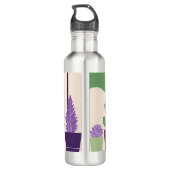 Farbenfrohe und kaktusartige Sukkulente Edelstahlflasche (Rückseite)