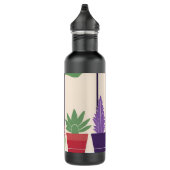 Farbenfrohe und kaktusartige Sukkulente Edelstahlflasche (Rechts)