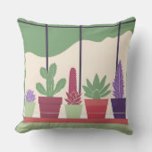 Farbenfrohe und kaktusartige Sukkulente Kissen (Vorderseite)