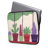 Farbenfrohe und kaktusartige Sukkulente Laptopschutzhülle (Vorderseite Links)