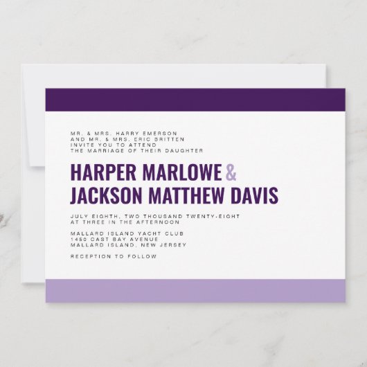 farbenfrohe und kühne Einladung zur Hochzeit (Vorderseite)