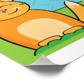 Farbenfrohe und kühne Katzenposter für Kinderdekor Poster (Ecke)